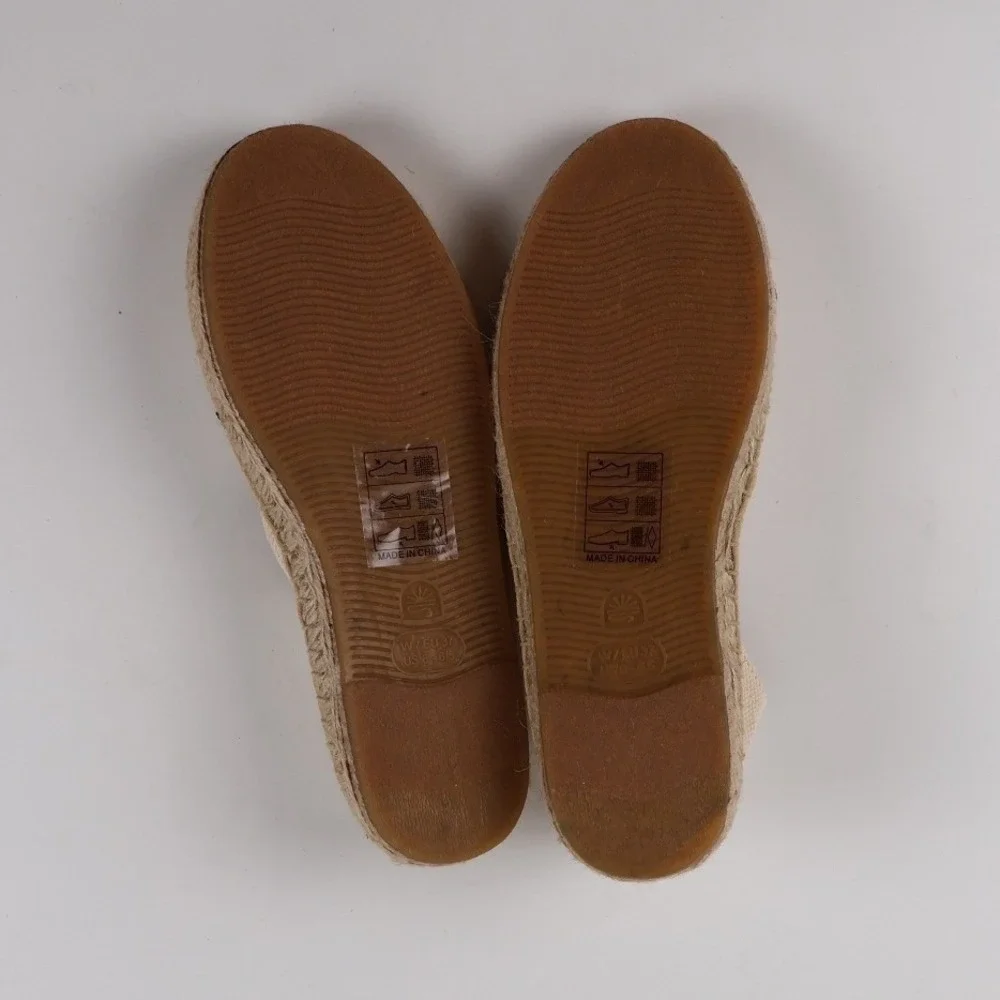 Soludos Dali Canvas Espadrille Flats Beige Neutral Size 6-6.5 NEW